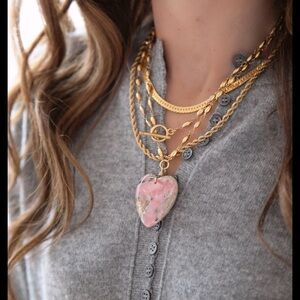 Brinker + Eliza The Izzie 24K Antique Gold-Plated Pink Opal Necklace